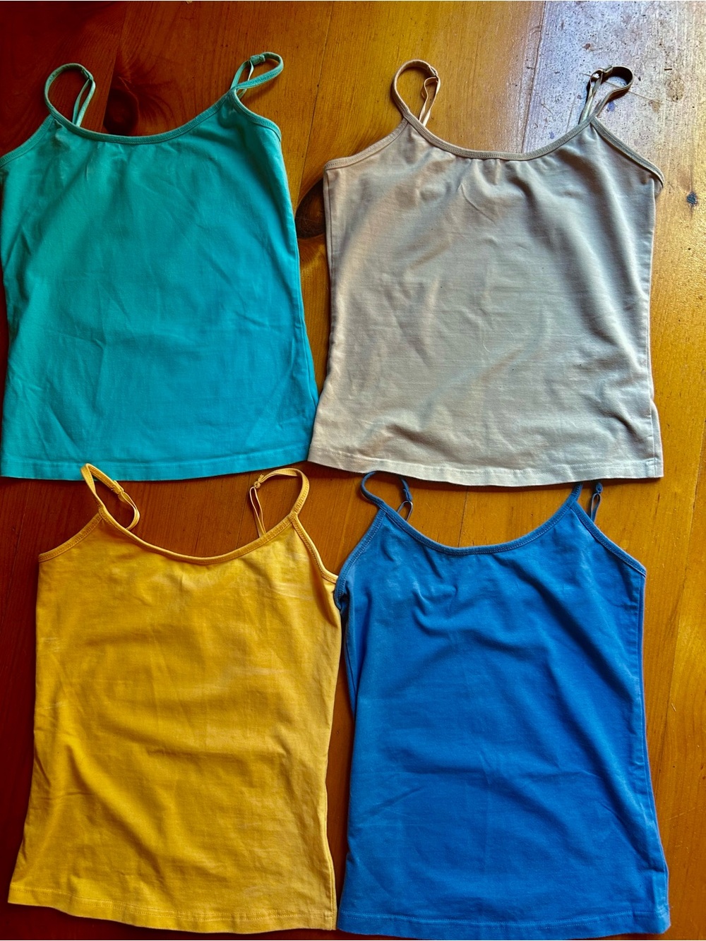 Active Basic Women’s Cami Tank Top - Teal, Beige, Mustard, Blue